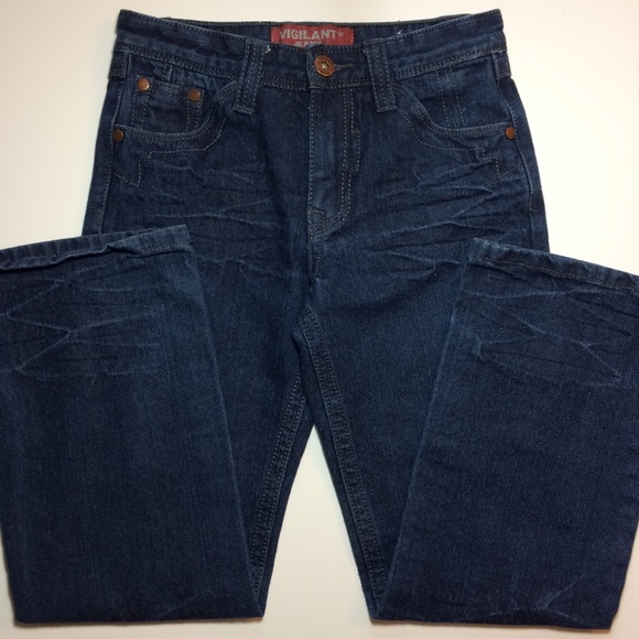 Vigilant Embroidered Straight Wide Leg Jeans! - Picture 4 of 6